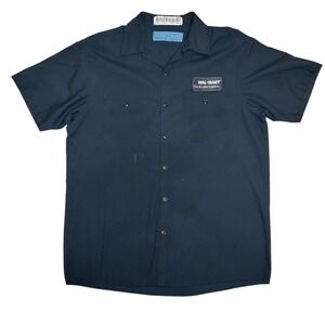 Walmart Tire Lube Express Mens Navy Short Sleeve Work Shirt Uniform Size L